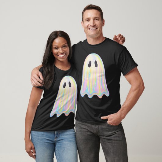 Schattigee Pastel Rainbow Ghost | Esthetisch spook T-shirt (Unisex)