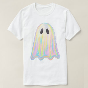 Schattigee Pastel Rainbow Ghost Esthetisch spook T-shirt