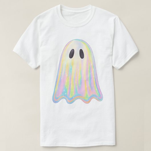 Schattigee Pastel Rainbow Ghost | Esthetisch spook T-shirt (Design voorkant)