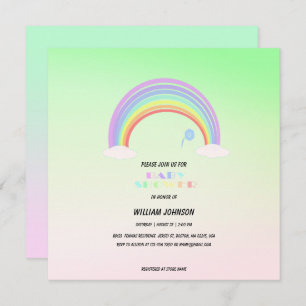 Schattigee Pastel Rainbow gradient flower Baby sho Kaart
