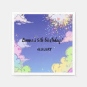 Schattigee Pastel Rainbow Kids Verjaardagsfeest Ge Servet (Voorkant)