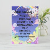 Schattigee Pastel Rainbow Kids Verjaardagsfeestje Kaart (Staand voorkant)