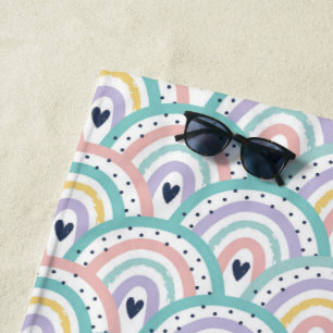 Schattigee Pastel Rainbow Pattern Strandlaken