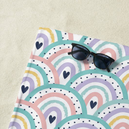 Schattigee Pastel Rainbow Pattern Strandlaken (In situ)