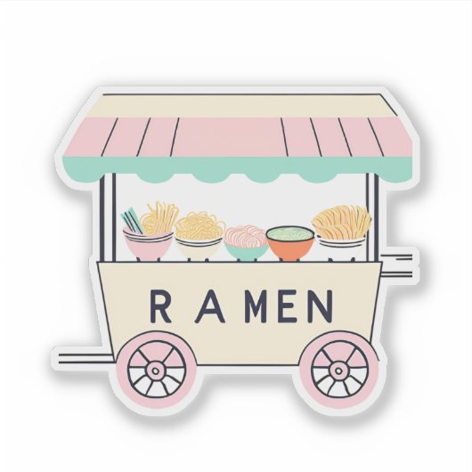 Schattigee pastel ramen winkelwagen sticker (Voorkant)
