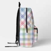 Schattigee pastel regenboog gingham plaid bedrukte rugzak (Links)