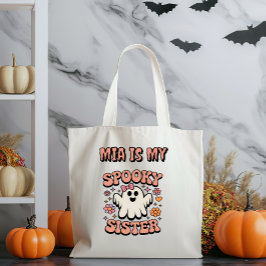 Schattigee Pastel Retro Ghost Pink Spooky Sister Tote Bag