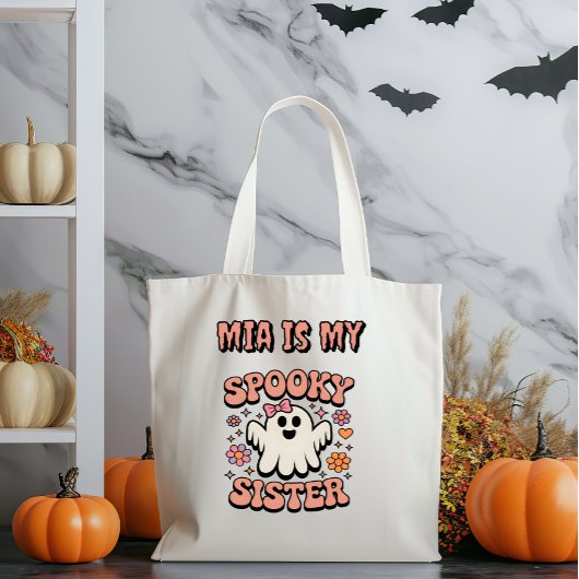 Schattigee Pastel Retro Ghost Pink Spooky Sister Tote Bag