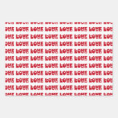 Schattigee pastel rood wit Valentijns harten liefd Inpakpapier Vel (Voorkant 3)