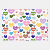Schattigee pastel rood wit Valentijns harten liefd Inpakpapier Vel (Voorkant)