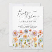Schattigee Pastel Roze Boho Wilde Bloemen Baby sho Kaart (Voorkant)