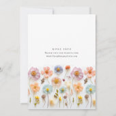 Schattigee Pastel Roze Boho Wilde Bloemen Baby sho Kaart (Achterkant)