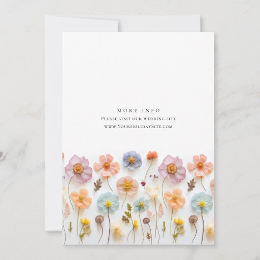 Schattigee Pastel Roze Boho Wilde Bloemen Baby sho Kaart (Achterkant)