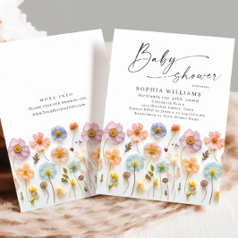 Schattigee Pastel Roze Boho Wilde Bloemen Baby sho Kaart