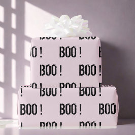 Schattigee pastel roze "BOO!" Halloween Cadeaupapier