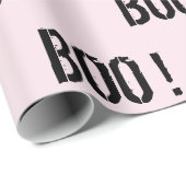 Schattigee pastel roze "BOO!" Halloween Cadeaupapier (Rol Hoek)