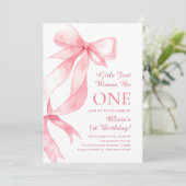 Schattigee Pastel Roze Bow Coquette Baby Girl Verj Kaart (Staand voorkant)