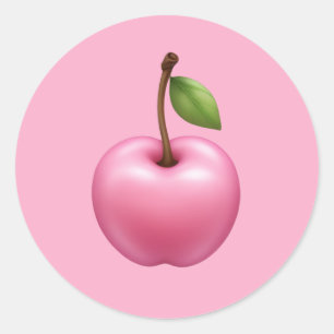 Schattigee Pastel Roze Cherry Emoji Art Ronde Sticker