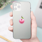 Schattigee Pastel Roze Cherry Emoji Art Sticker (Telefoon)