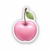 Schattigee Pastel Roze Cherry Emoji Art Sticker (Voorkant)