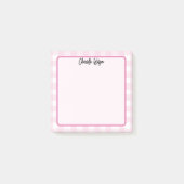 Schattigee Pastel Roze Gingham Patroonnotities Post-it® Notes (Voorkant)