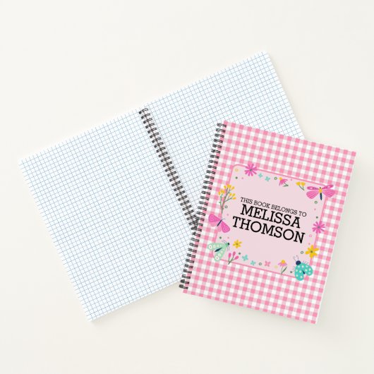 Schattigee Pastel Roze Lente Bloemen Dagelijks Dag Notitieboek (Binnen)