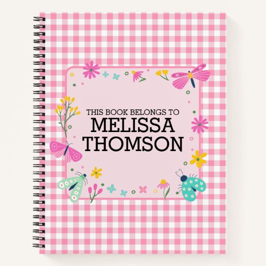 Schattigee Pastel Roze Lente Bloemen Dagelijks Dag Notitieboek (Voorkant)