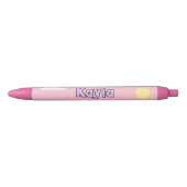 Schattigee pastel roze naam wolken school student zwarte inkt pen (Voorkant)