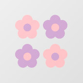 Schattigee Pastel Roze Paarse Daisy Flowers Raamsticker (Vel)