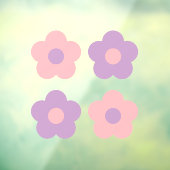 Schattigee Pastel Roze Paarse Daisy Flowers Raamsticker (Vel 3)