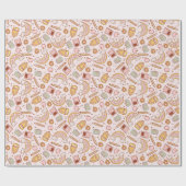 Schattigee pastel roze school levert lerarenstuden cadeaupapier (Vlak)