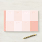 Schattigee Pastel Roze School Weekplanner Post-it® Notes (Op bureau)