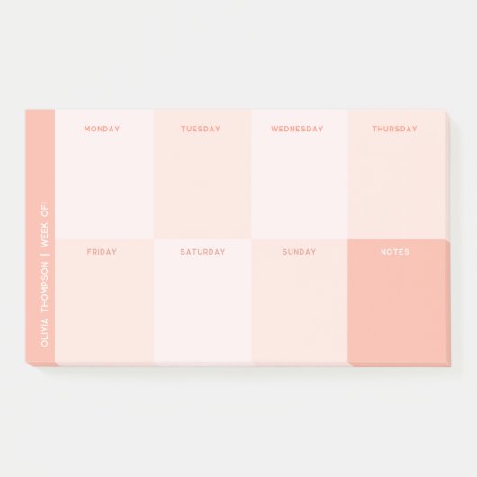 Schattigee Pastel Roze School Weekplanner Post-it® Notes (Voorkant)