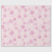 Schattigee Pastel Roze Winter Sneeuwvlok Kerst Cadeaupapier (Vlak)