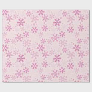 Schattigee Pastel Roze Winter Sneeuwvlok Kerst Cadeaupapier
