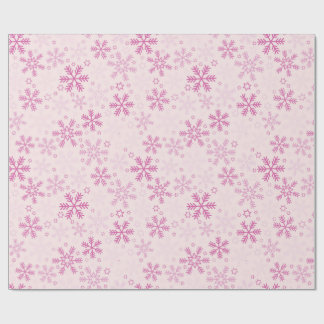 Schattigee Pastel Roze Winter Sneeuwvlok Kerst Cadeaupapier