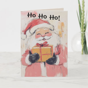 Schattigee Pastel Santa Claus Christmas Kaart