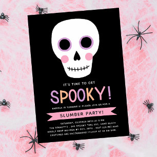 Schattigee Pastel schedel Halloween Verjaardag Slu Kaart