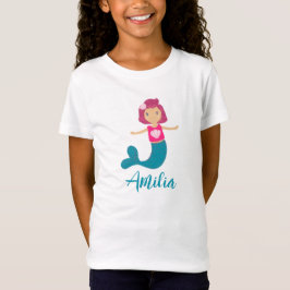 Schattigee Pastel Seashell Zeemeermin Princess T-shirt