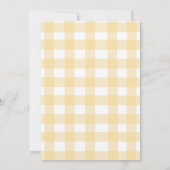 Schattigee pastel Sinaasappel gingham Baby shower Bedankkaart (Achterkant)