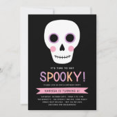Schattigee Pastel Skull en Stars Halloween Verjaar Kaart (Voorkant)