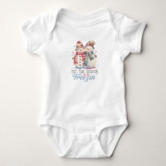 Schattigee Pastel Snowmans Romper (Voorkant)