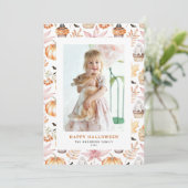 Schattigee Pastel Spooky Cupcakes Happy Halloween  Feestdagenkaart (Staand voorkant)