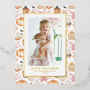 Schattigee Pastel Spooky Cupcakes Happy Halloween  Folie Feestdagen Briefkaart