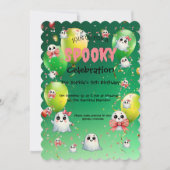 Schattigee Pastel Spooky Ghos Kids Verjaardagsuitn Kaart (Voorkant)