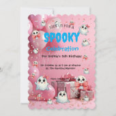 Schattigee Pastel Spooky Ghost Halloween Kids Verj Kaart (Voorkant)