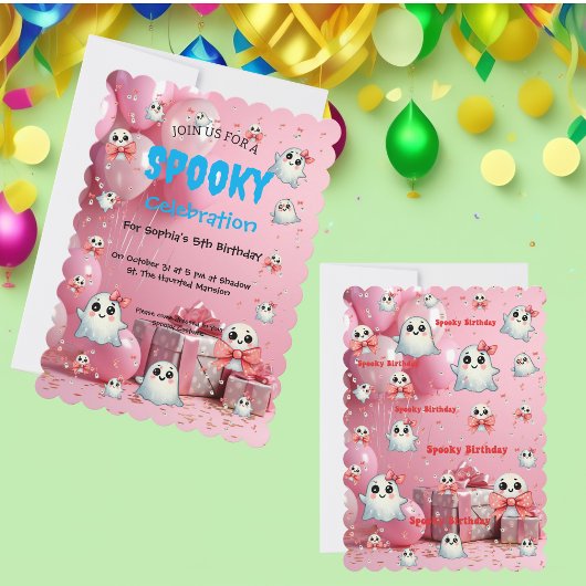 Schattigee Pastel Spooky Ghost Halloween Kids Verj Kaart