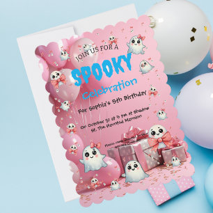 Schattigee Pastel Spooky Ghost Halloween Kids Verj Kaart