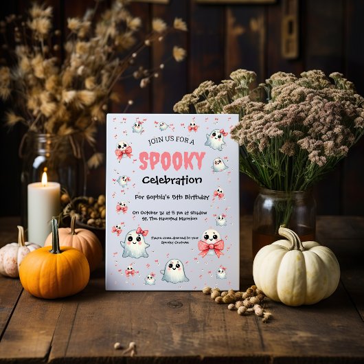 Schattigee Pastel Spooky Ghost Halloween Kids Verj Kaart