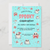Schattigee Pastel Spooky Ghost Halloween Kids Verj Kaart (Voorkant)